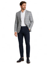 White Label Mens Jasper Jacket Tapered Fit Blue/White Geometric