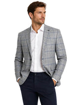 White Label Mens Jasper Jacket Tapered Fit Blue/White Geometric