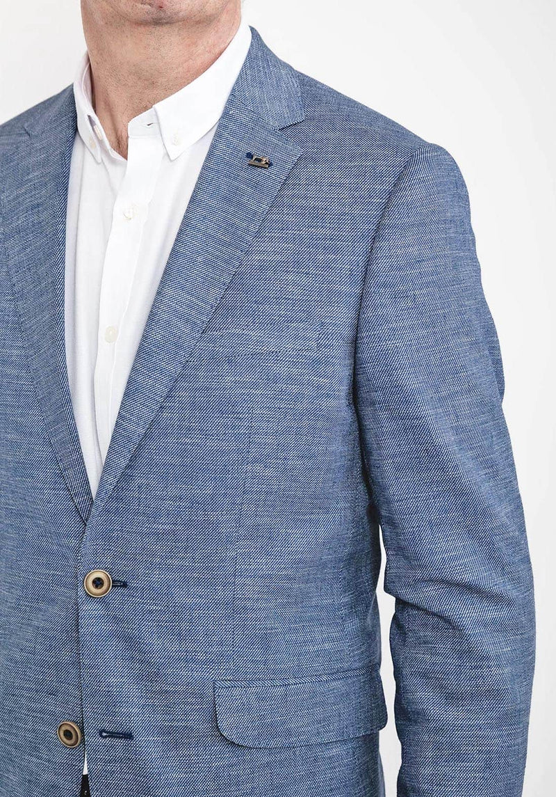 White Label Mens Jacket Tapered Fit Blue Summer Twill Ballynahinch