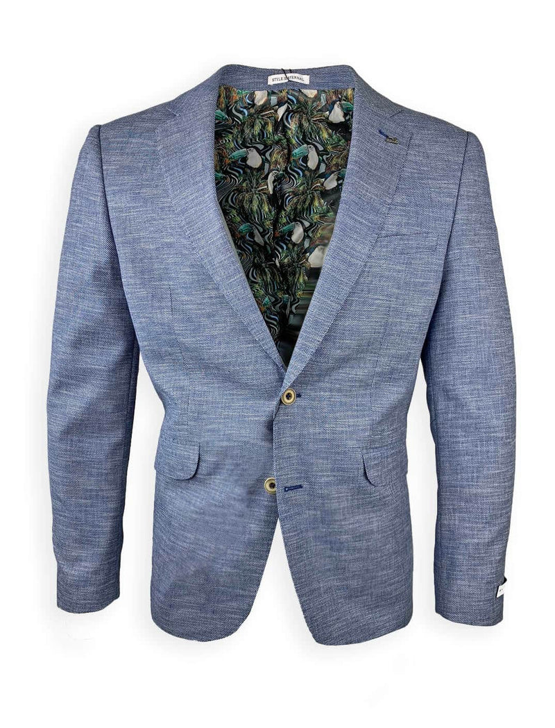 White Label Mens Jacket Tapered Fit Blue Summer Twill Ballynahinch