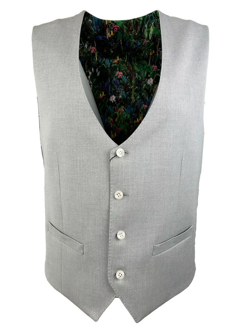 White Label Mens Jasper Waistcoat Tapered Fit Stone Grey Northern