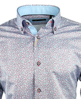 White Label Mens Tapered Casual Shirt Red Floral Print Northern