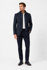 White Label Men’s Tapered Fit Blue Micro Design Blazer Jacket