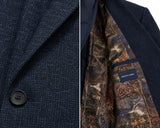 White Label Men’s Tapered Fit Blue Micro Design Blazer Jacket