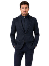 White Label Men’s Tapered Fit Blue Micro Design Blazer Jacket