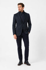 White Label Men’s Tapered Fit Blue Micro Design Blazer Jacket