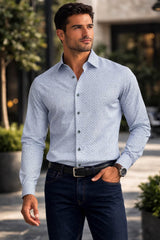 White Label Mens Tapered Swirl Shirt Blue/Green Northern Ireland