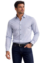 White Label Mens Tapered Swirl Shirt Blue/Green Northern Ireland