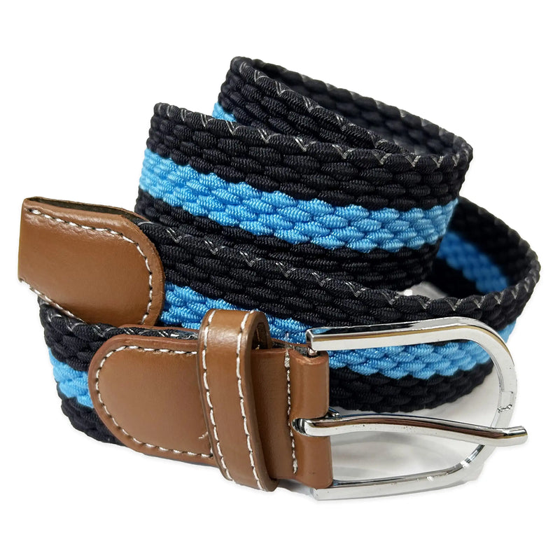 White Label Mens Webbing Elastic Stretch Belt Navy/Blue Ballynahinch