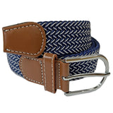 White Label Mens Webbing Elastic Stretch Belt Navy/Grey Ballynahinch