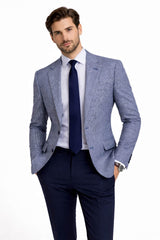 White Label Tapered Fit Houndstooth Jasper Jacket Blue Northern