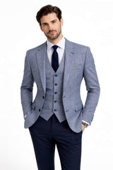 White Label Tapered Fit Houndstooth Jasper Jacket Blue Northern