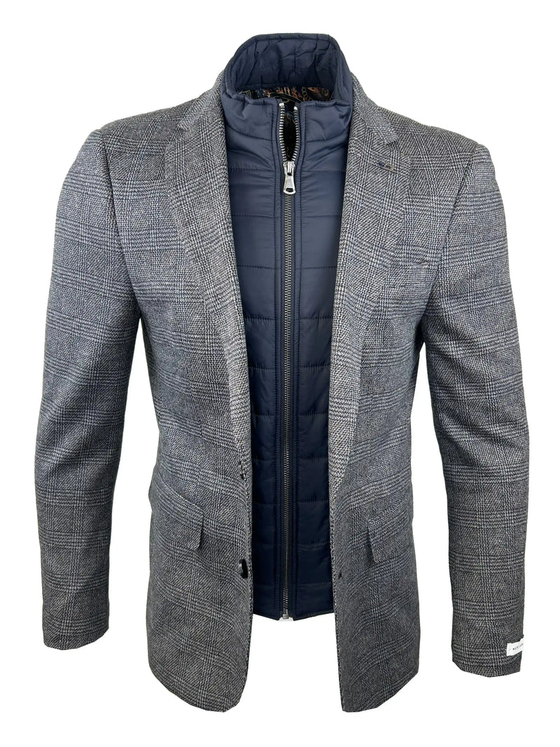 White Label Tapered Fit Sports Jacket Jackson Taupe Check Northern