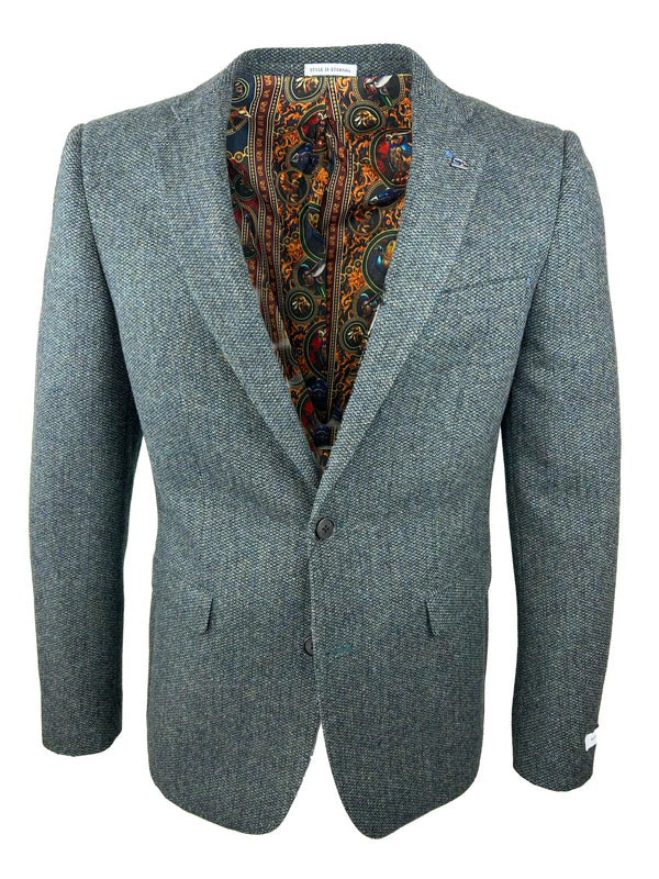 White Label Tapered Fit Sports Jacket Jasper Green Tweed Northern