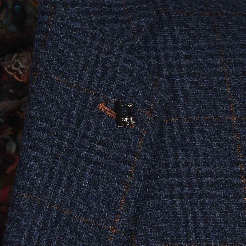 White Label Tapered Fit Sports Jacket Windowpane Check Jasper Blue