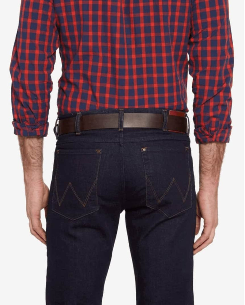 Wrangler Metal Loop Leather Belt - Brown