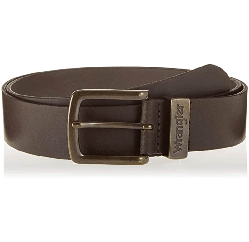 Wrangler Metal Loop Leather Belt - Brown