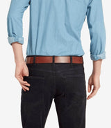 Wrangler Metal Loop Leather Belt - Cognac