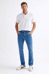 Wrangler Mens Jeans Texas Slim Stretch Ridge Wash Blue Northern