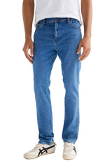 Wrangler Mens Jeans Texas Slim Stretch Ridge Wash Blue Northern
