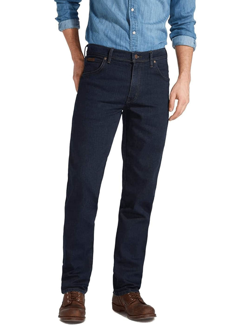 Wrangler Texas Stretch Authentic Straight Leg Mens Jeans - Blue Black