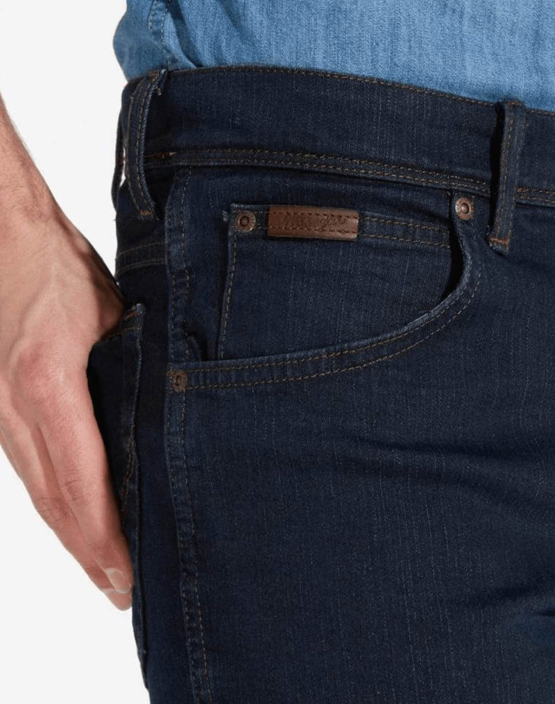 Wrangler Texas Stretch Authentic Straight Mens Jeans - Blue Black