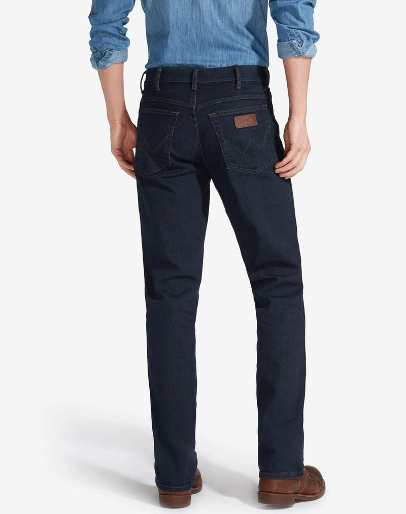 Wrangler Texas Stretch Authentic Straight Mens Jeans - Blue Black
